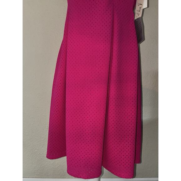 Eliza J Nordstrom Fuchsia Dress 10 Fit Flare New Perforated Lined - Picture 9 of 14